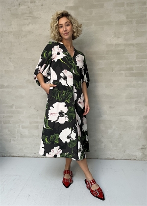 3/4 Volume sleeves midi kjole Umber Windflower Stine Goya 